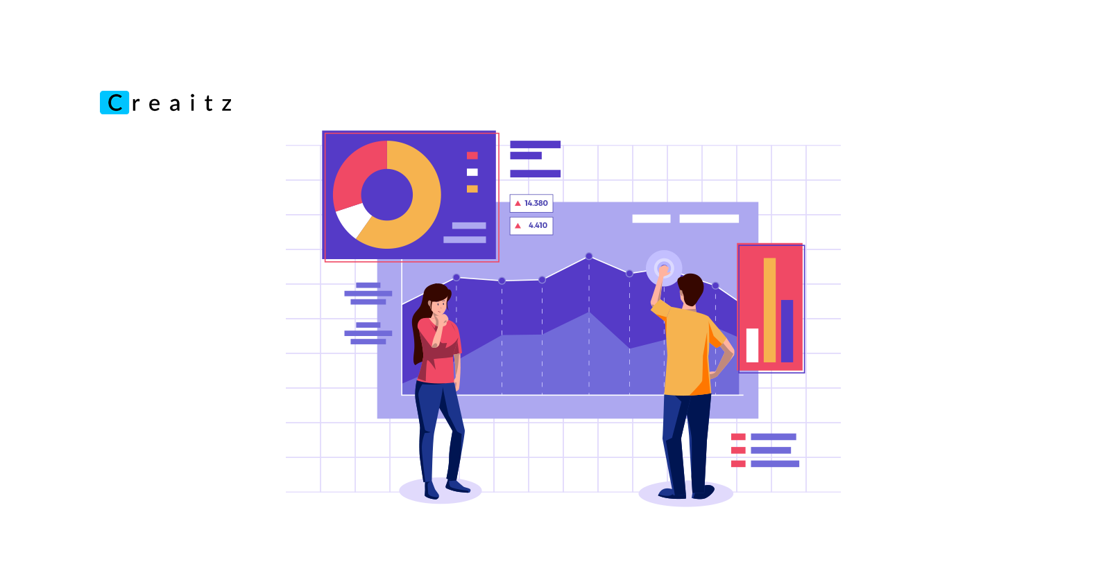 Blog cover denoting people analyzing data, thus answering the question how to become a data analyst