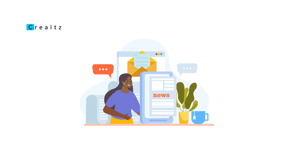 Image of a person receiving a newsletter.