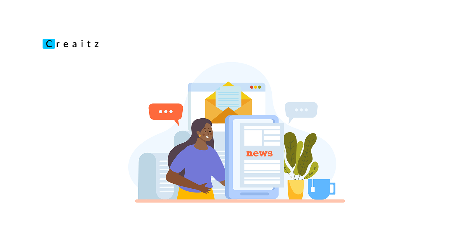 Image of a person receiving a newsletter.