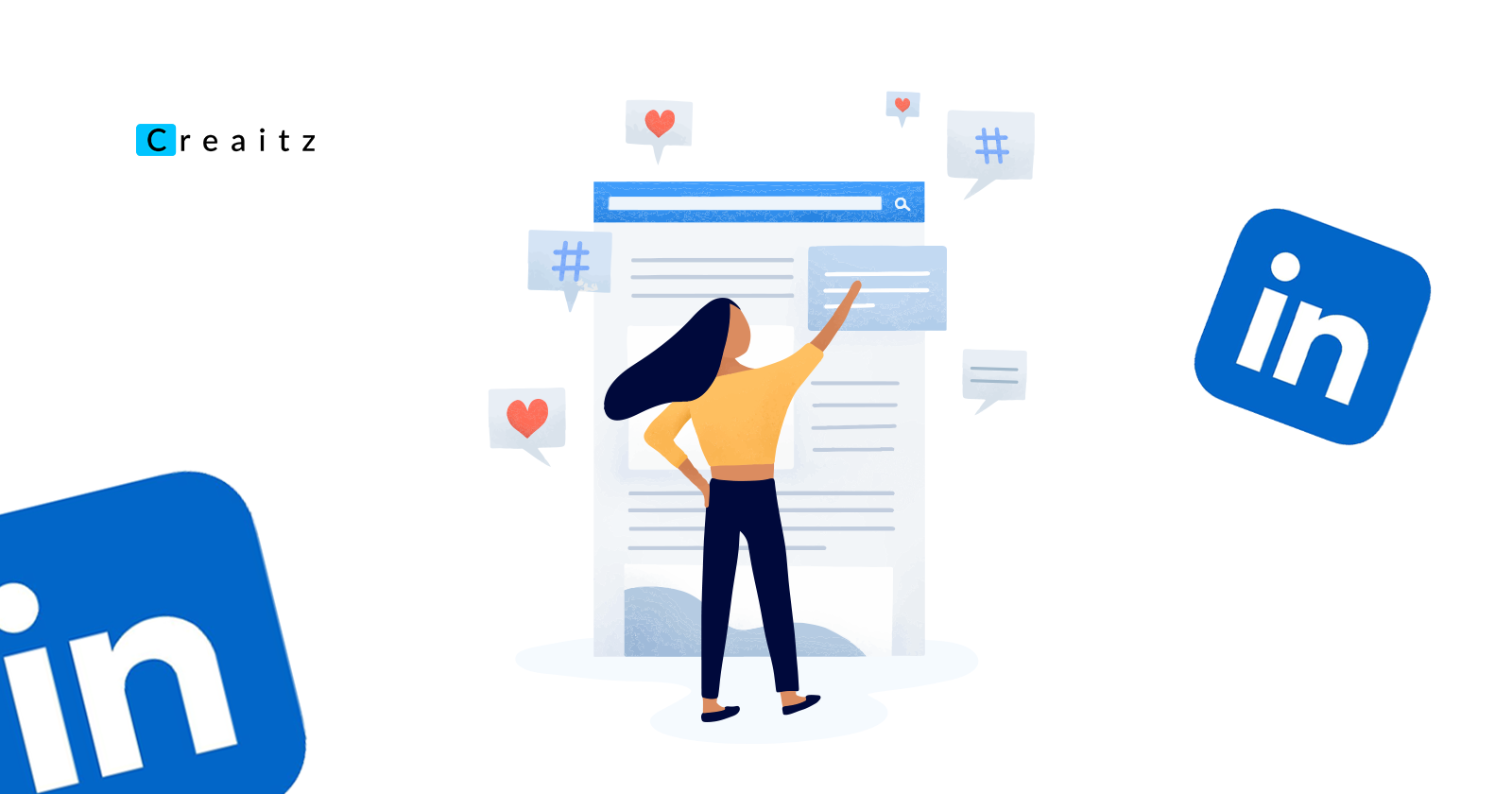 Woman building her personal brand on LinkedIn by organizing online content