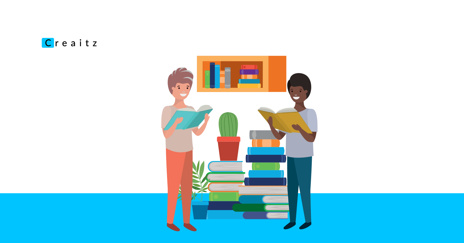 A man and a woman reading with a stack of books beside them, learning from the best financial literacy books to improve their money skills.
