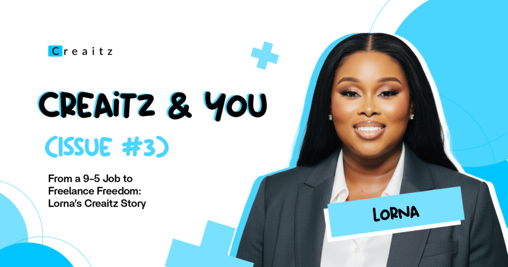 Lorna smiling as she transitions from her 9–5 job to the freelance freedom she achieved through the Creaitz content writing program