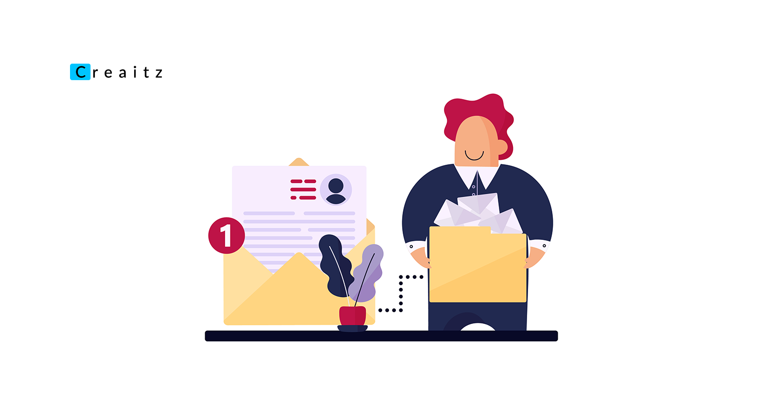 Man holding a box of letters to illustrate what a cover letter is.