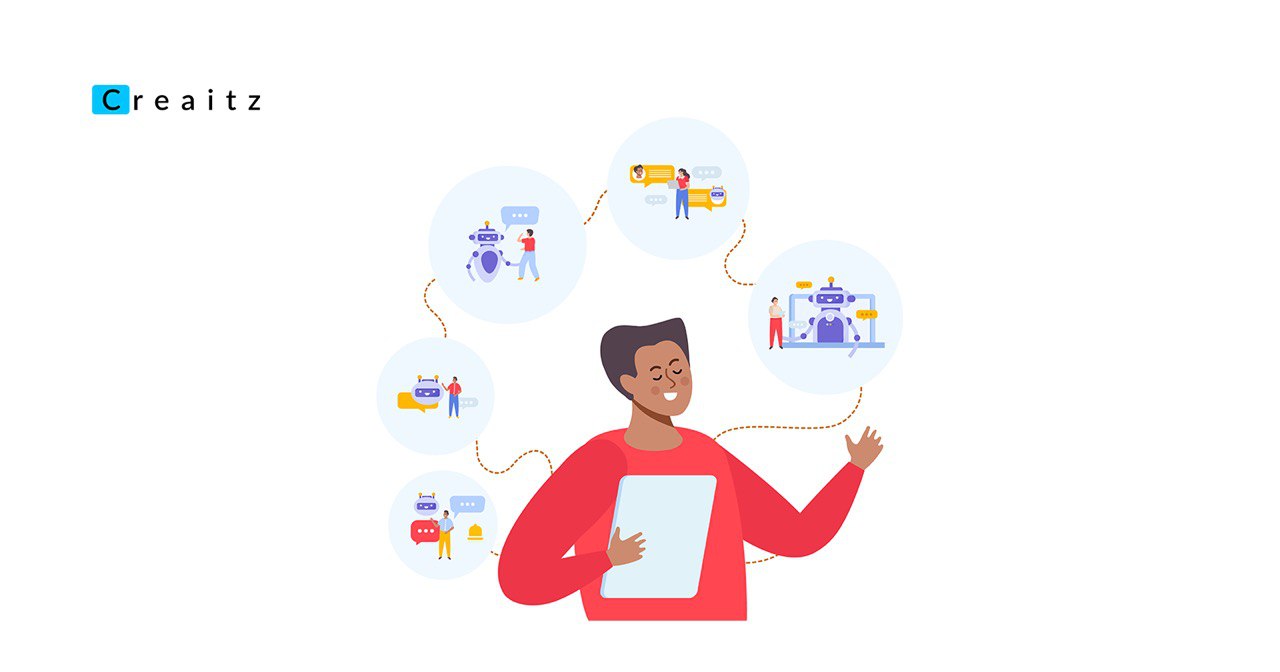 An image depicting a man searching for information on the internet, showing what is AI overview and how answers appear through Google AI Overview.