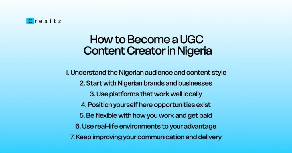 Step-by-step guide to becoming a UGC content creator in Nigeria