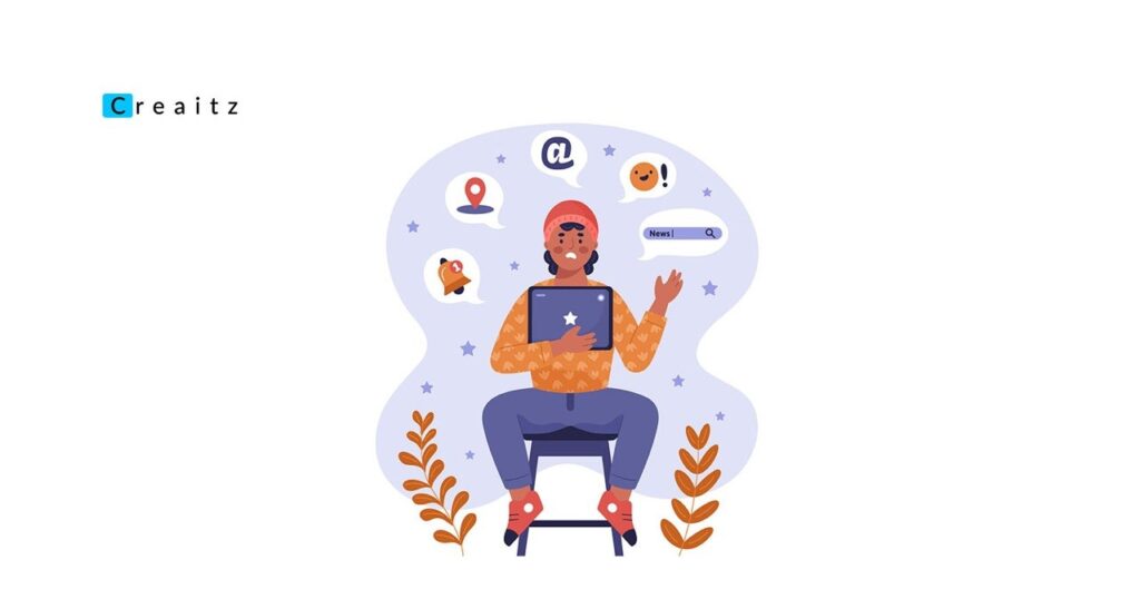 A UGC content creator operating a laptop