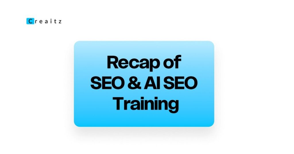 AI SEO Training Recap