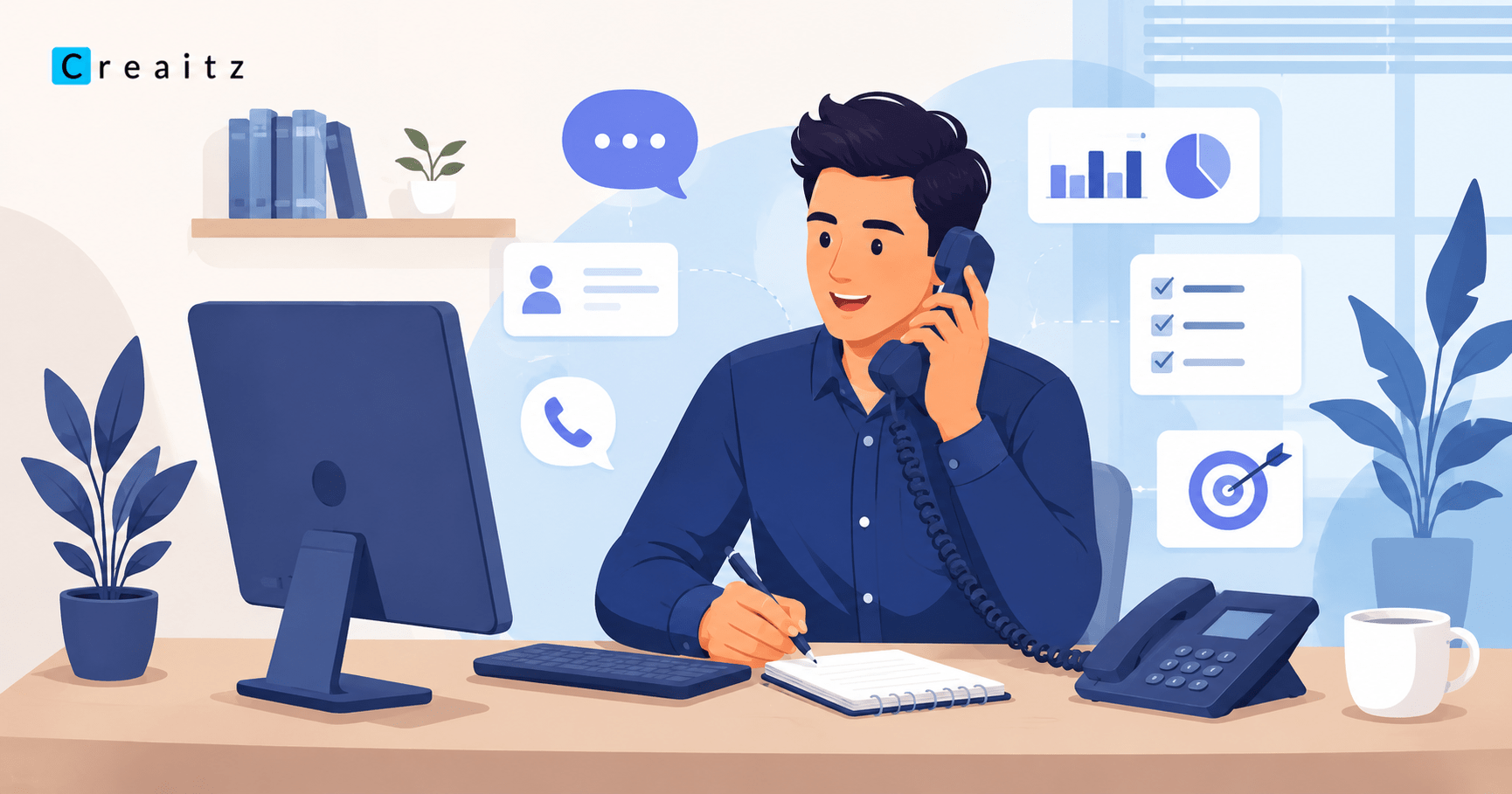 Man doing cold calling