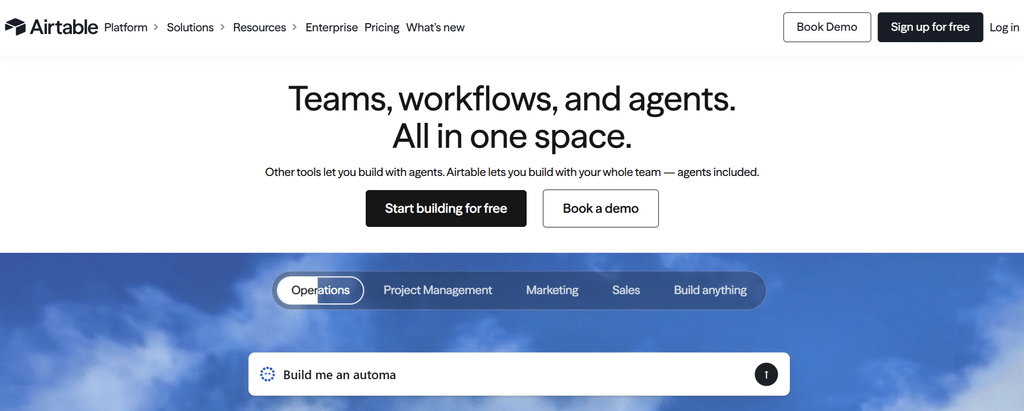 Airtable website page